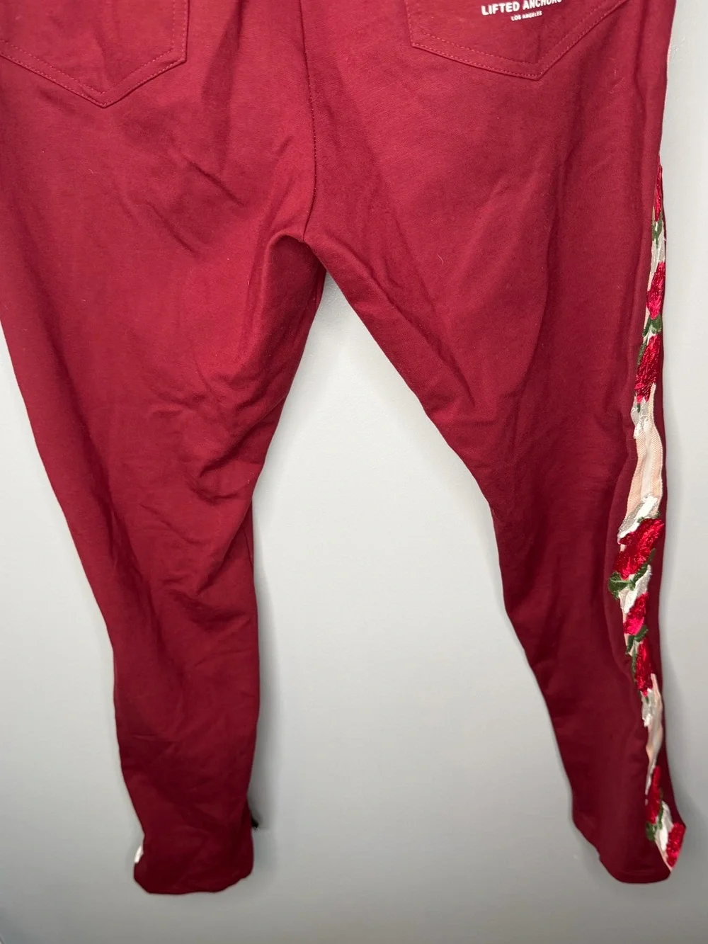 Lifted Anchors Rose Embroidered Track Pants